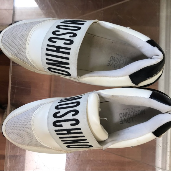 Love MOSCHINO Sneakers Leather Star Slip On Logo - Picture 11 of 16